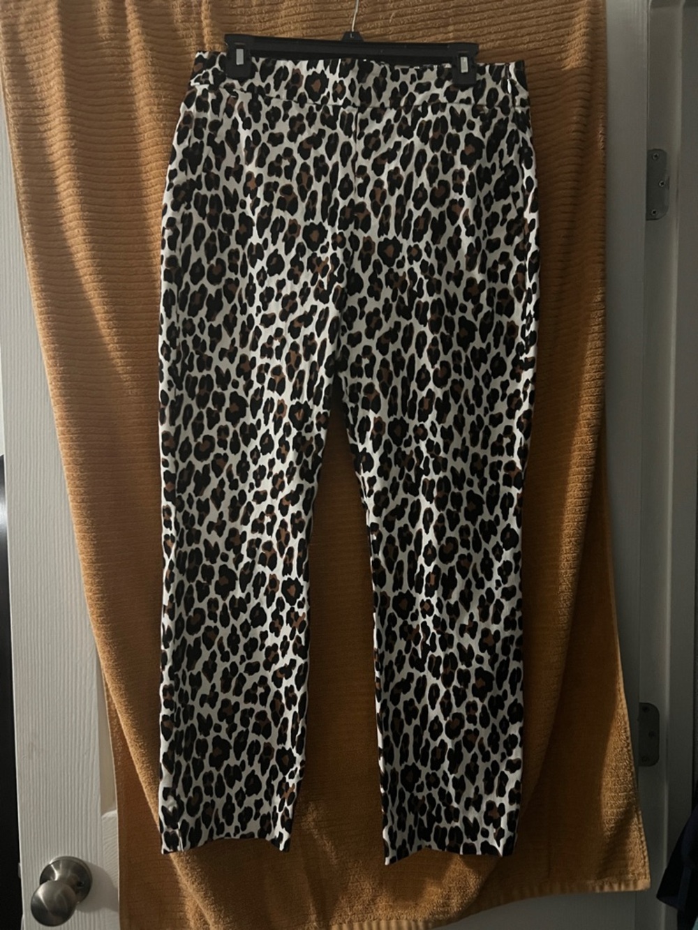 J. Crew Leopard Print Stretch Pants - Black, White & Brown
